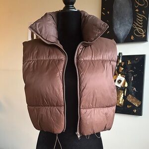 Women's Brown Puffer Vest